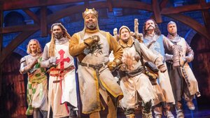 The cast of Spamalot on Broadway