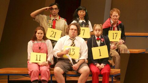 the cast of the 25th Annual Putnam County Spelling Bee